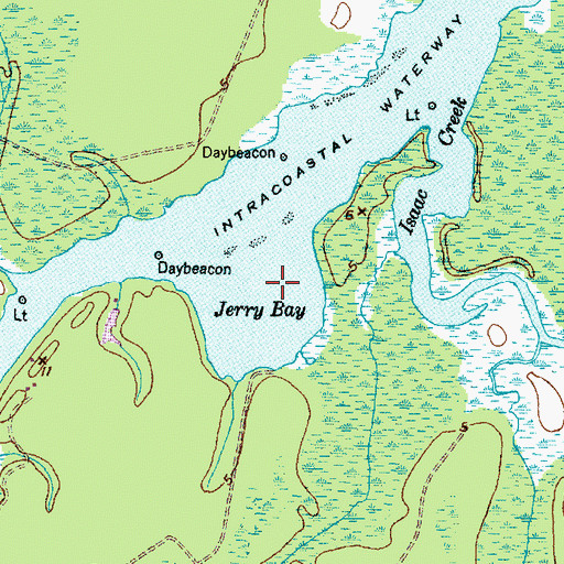Topographic Map of Jerry Bay, NC