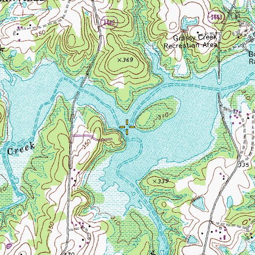 Topographic Map of Johnson Creek, NC