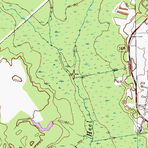 Topographic Map of Jordan Creek, NC