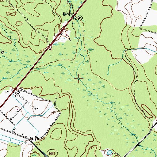 Topographic Map of Juniper Creek, NC