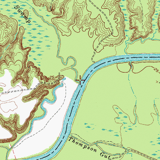 Topographic Map of Kehukee Swamp, NC