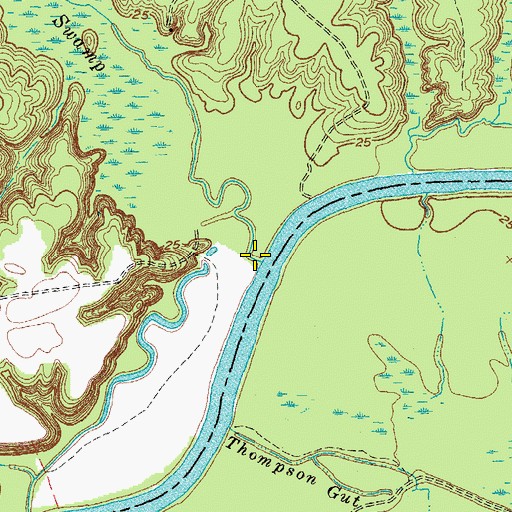 Topographic Map of Kehukee Swamp, NC