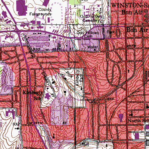 Topographic Map of Kimberly Park, NC