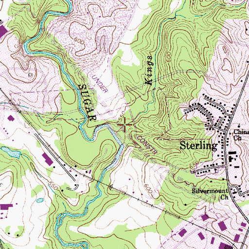 Topographic Map of Kings Branch, NC