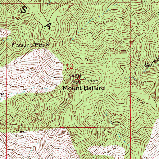 Topographic Map of Mount Ballard, AZ