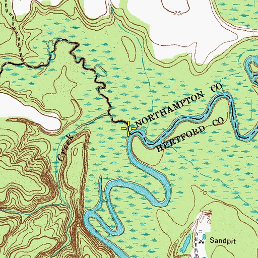 Topographic Map of Kirbys Creek, NC