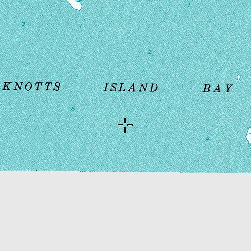 Topographic Map of Knotts Island Bay, NC