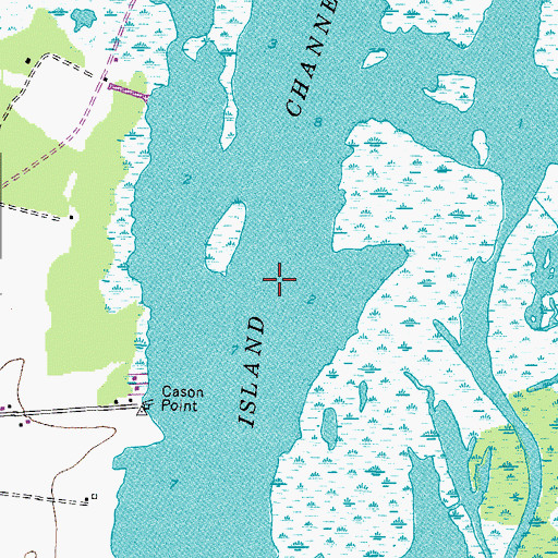 Topographic Map of Knotts Island Channel, NC