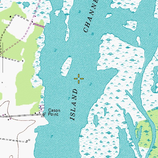 Topographic Map of Knotts Island Channel, NC