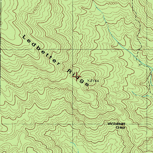 Topographic Map of Ledbetter Ridge, NC