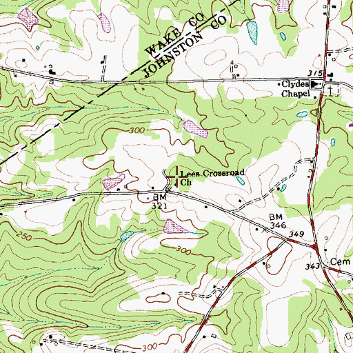 Topographic Map of Lees Crossroad Church, NC