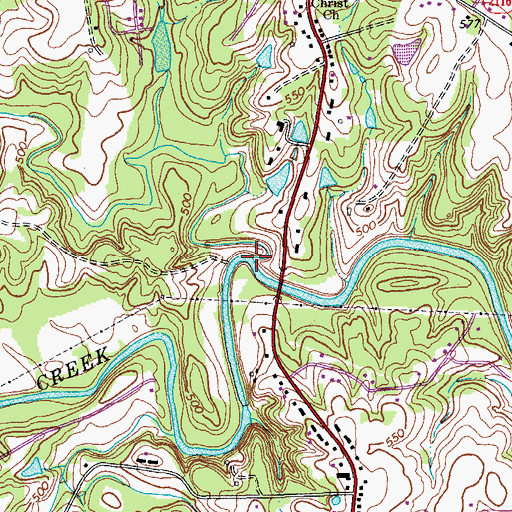 Topographic Map of Little Alamance Creek, NC