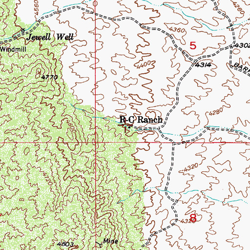 Topographic Map of R-C Ranch, AZ