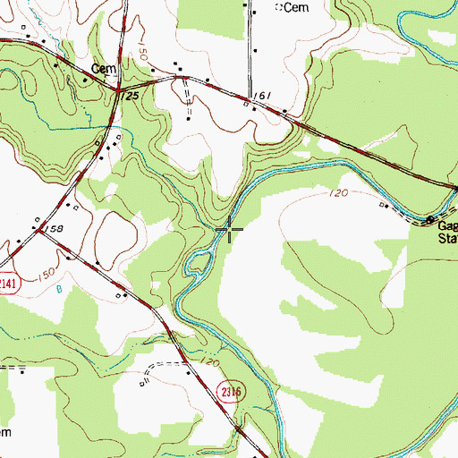 Topographic Map of Little Creek, NC