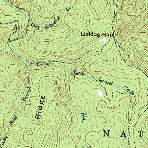 Topographic Map of Little Laurel Creek, NC
