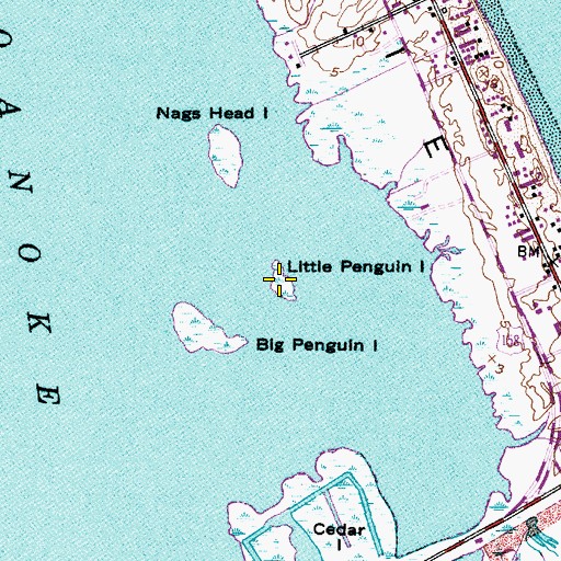 Topographic Map of Little Penguin Island, NC