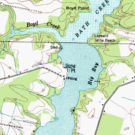 Topographic Map of Long Point, NC