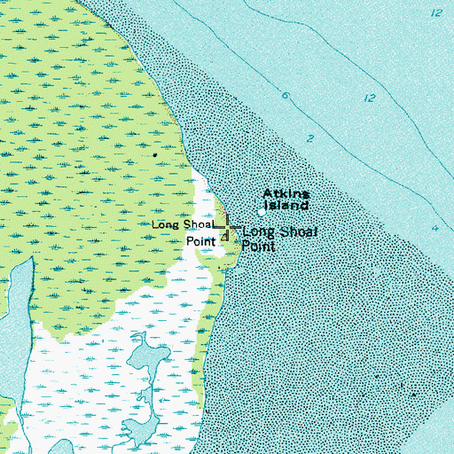 Topographic Map of Long Shoal Point, NC