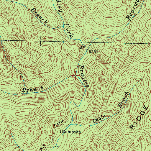 Topographic Map of Louie Camp Branch, NC