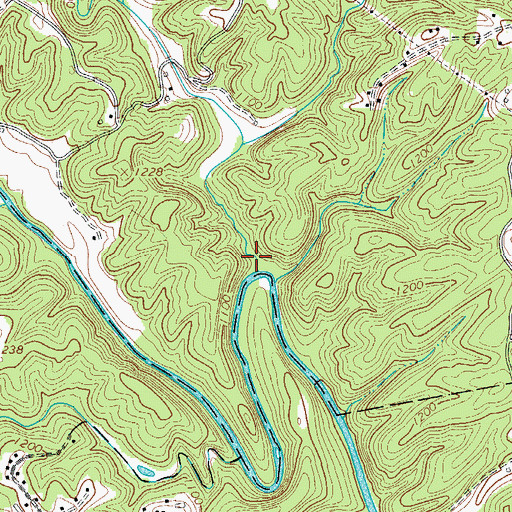 Topographic Map of Lousy Creek, NC