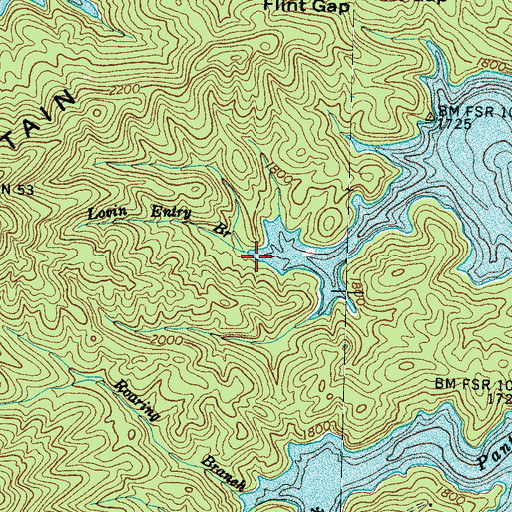 Topographic Map of Lovin Entry Branch, NC