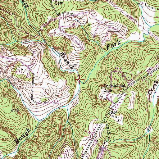 Topographic Map of Lucy Branch, NC