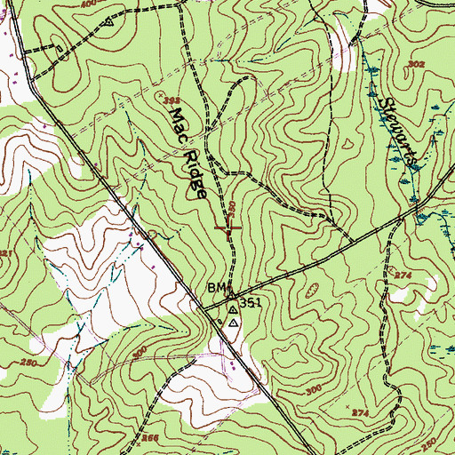 Topographic Map of Mac Ridge, NC
