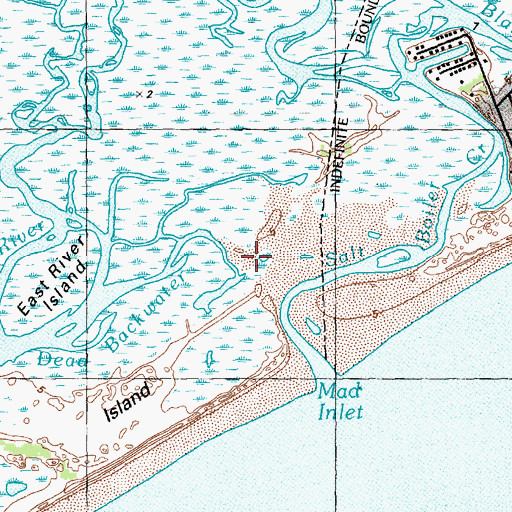 Topographic Map of Mad Inlet, NC