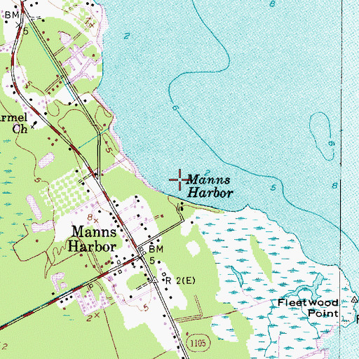 Topographic Map of Manns Harbor, NC