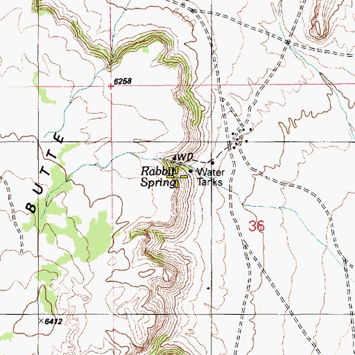 Topographic Map of Rabbit Spring, AZ