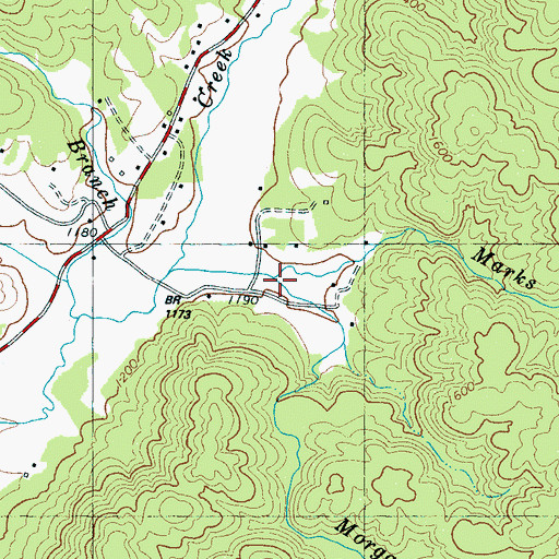 Topographic Map of Marks Creek, NC