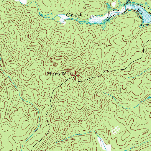 Topographic Map of Mars Mountain, NC
