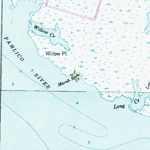 Topographic Map of Marsh Rock Creek, NC