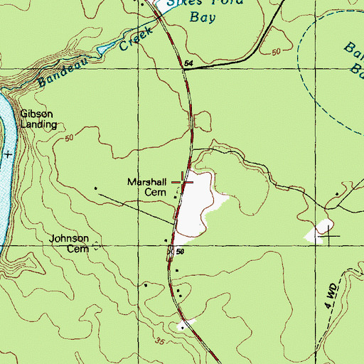 Topographic Map of Marshall Cemetery, NC