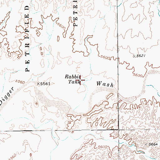 Topographic Map of Rabbit Tank, AZ