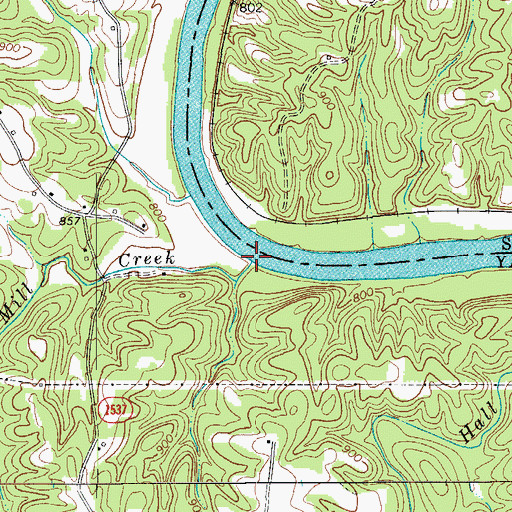 Topographic Map of Martin Mill Creek, NC