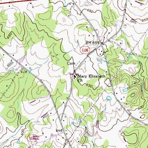 Topographic Map of Mary Elizabeth Church, NC