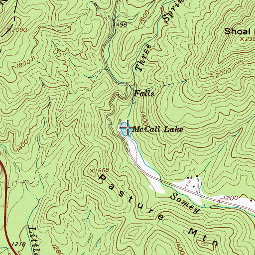 Topographic Map of McCall Lake, NC