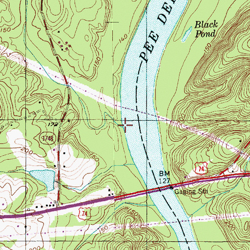 Topographic Map of McCoy Creek, NC