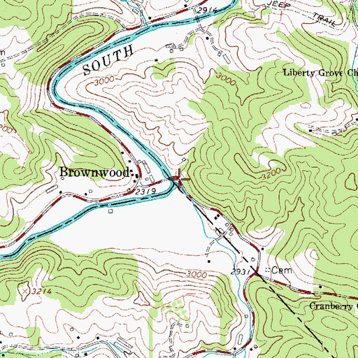 Topographic Map of Meadow Creek, NC