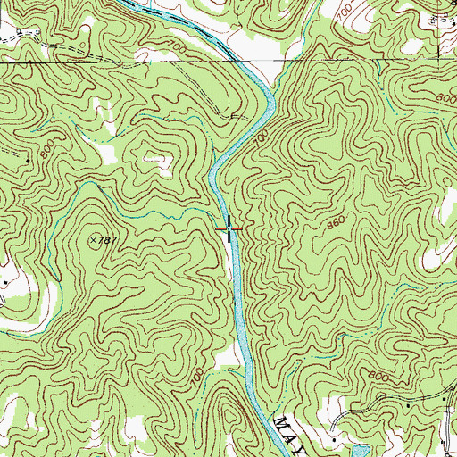 Topographic Map of Means Creek, NC