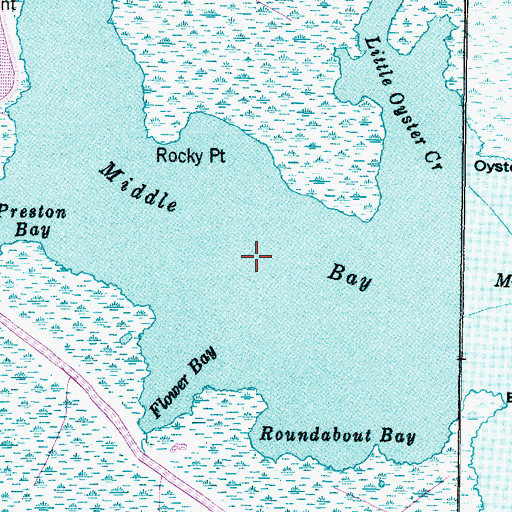 Topographic Map of Middle Bay, NC