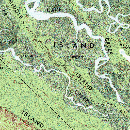 Topographic Map of Middle Island, NC