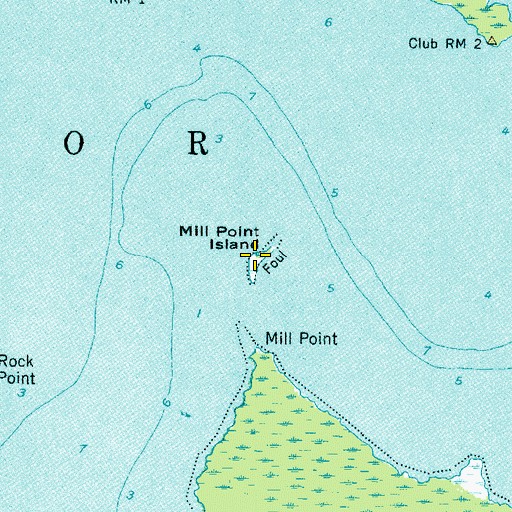 Topographic Map of Mill Point Island, NC