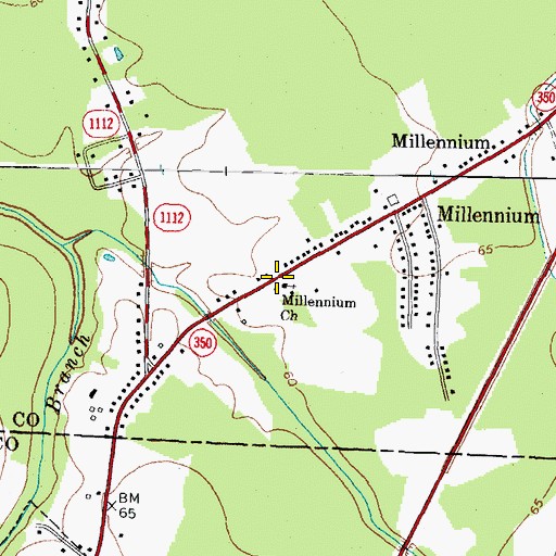 Topographic Map of Millennium Church, NC