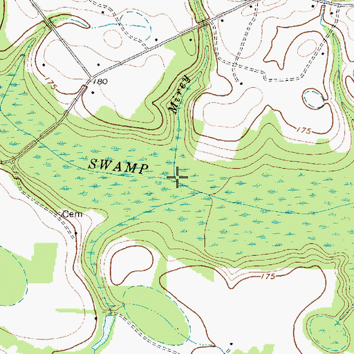 Topographic Map of Mirey Branch, NC