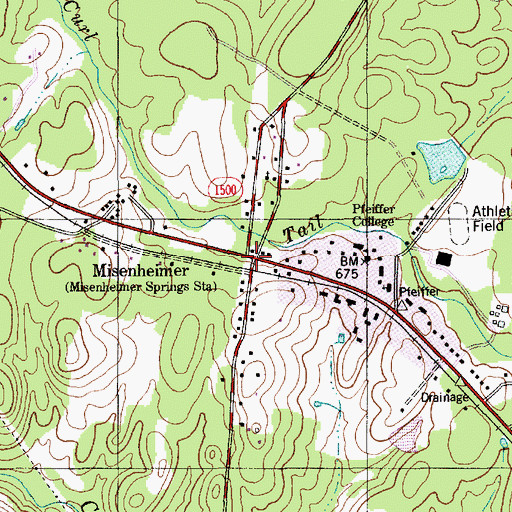 Topographic Map of Misenheimer, NC