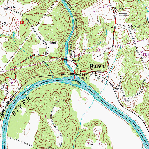 Topographic Map of Mitchell River, NC