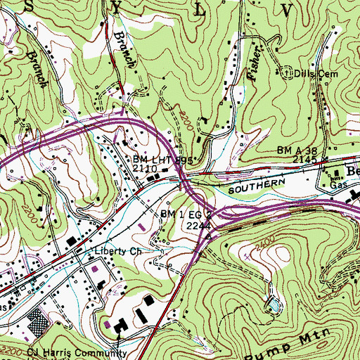 Topographic Map of Monteith Branch, NC