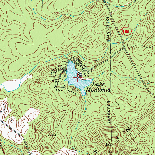 Topographic Map of Lake Montonia, NC